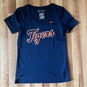 Nike Detroit Tigers Navy Blue V-Neck Tee Size Small